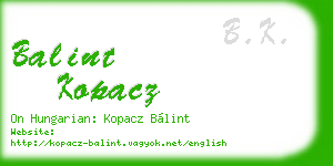 balint kopacz business card